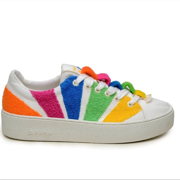 Farm Rio Rainbow Crochet Terry Platform Sneakers - Picture 2 of 6